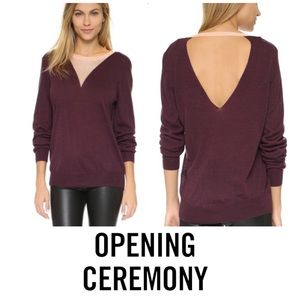 Opening Ceremony maroon cutout sweater small NWT
